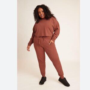 knix Good to Go Cozy Drawstring Joggers in Rust Brown